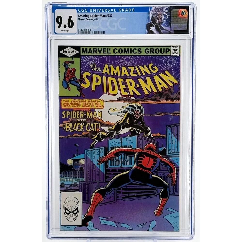 AMAZING SPIDER-MAN #227 COMIC 1982 CGC 9.6 WHITE PAGES Black Cat Custom Label